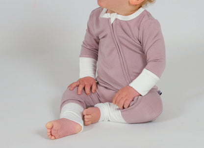AllDay Zip Romper in Dusty Mauve