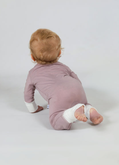 AllDay Zip Romper in Dusty Mauve